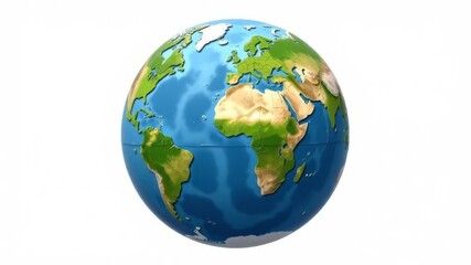 Naklejka premium Planet Earth on a white background. Earth Day concept. Caring for the future. Ecology concept, caring attitude