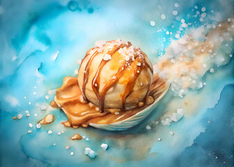 Caramel and Salt Dessert. A Sweet and Savory Treat