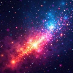 Fototapeta premium Vibrant explosion of colorful stars in the sky, sky , celestial