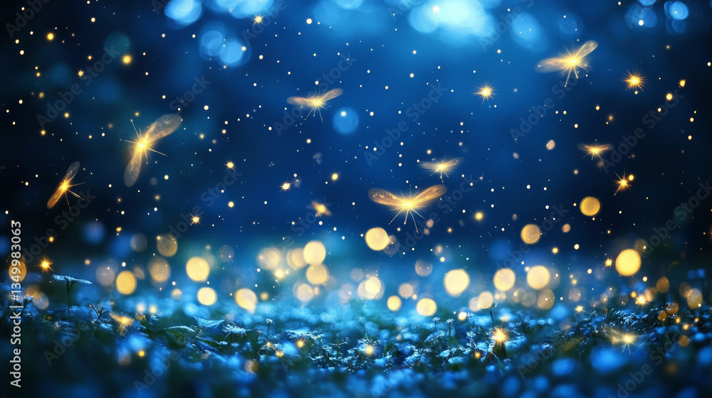Aufkleber white firefly light glow flowing. star particle spell overlay on transparent background dark space. 