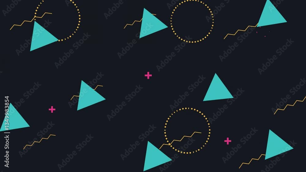Aufkleber geometric background and abstract designs with various colors are scattered in the background.
