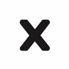 Black cross symbol on white background  
