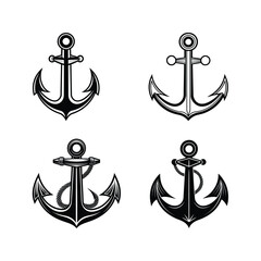 Black silhouette of a classic anchor 1