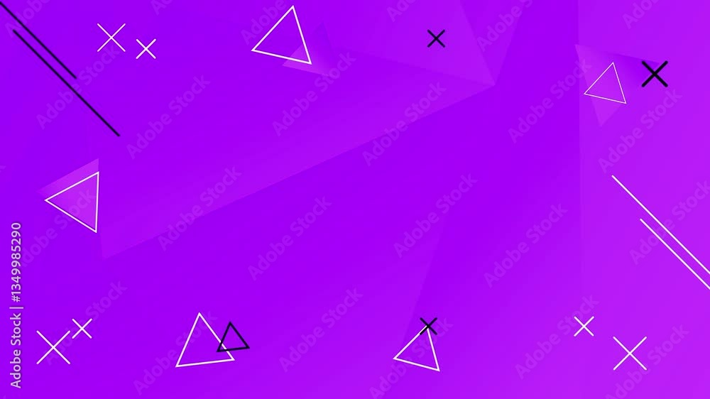 Poster geometric background and abstract designs with various colors are scattered in the background.