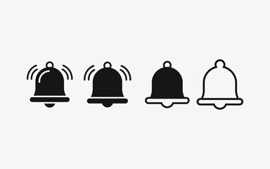 Vector Bell Icons on a white background