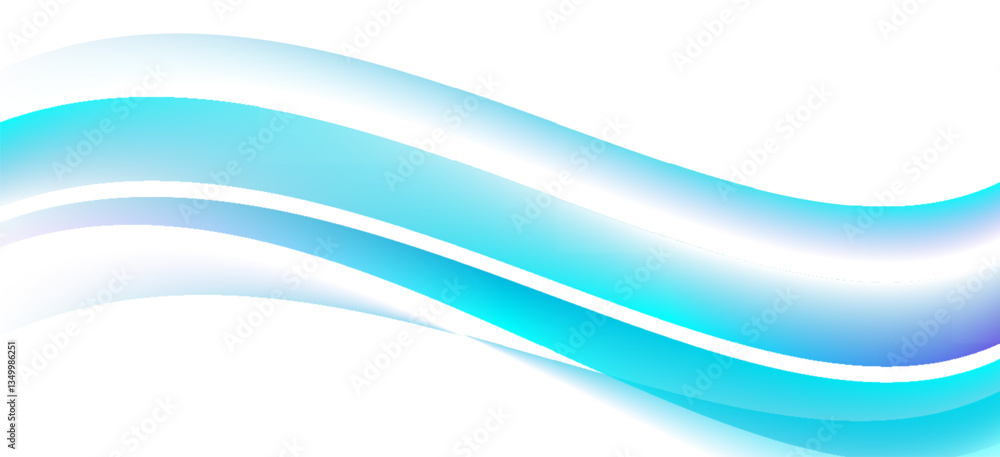 Aufkleber bright flow liquid shape with blue wave fluid gradient design element abstract white background