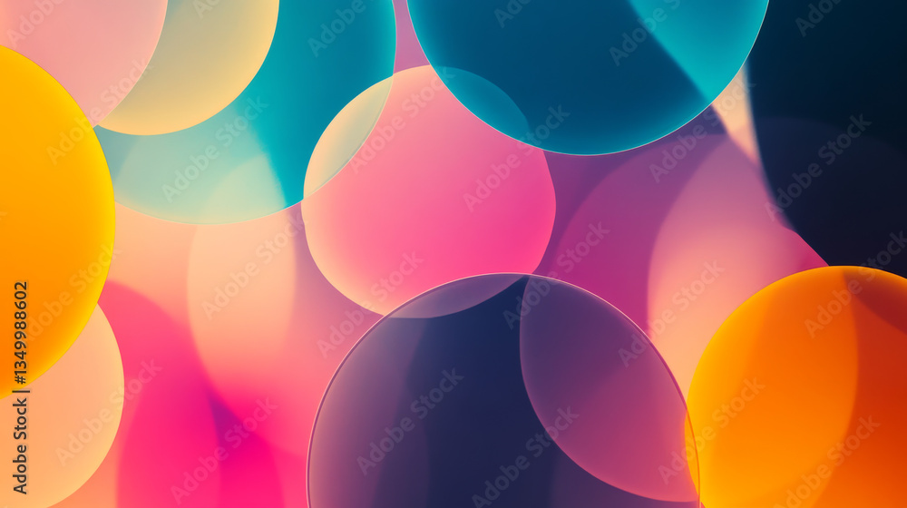 Poster abstract vector background with color transparent circles