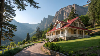 Fototapeta premium mountain village in the alps