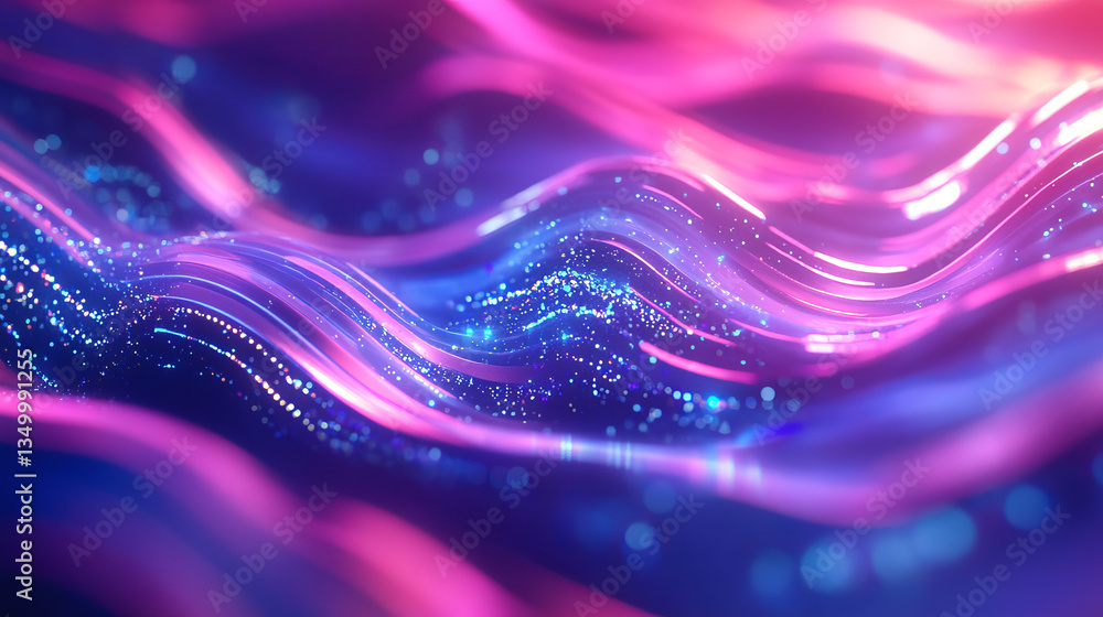 Poster neon audio voice frequency wave and abstract sound light vector background. radio pulse effect curve