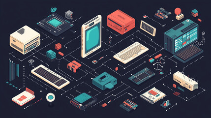Infographic image about the development of digital technology