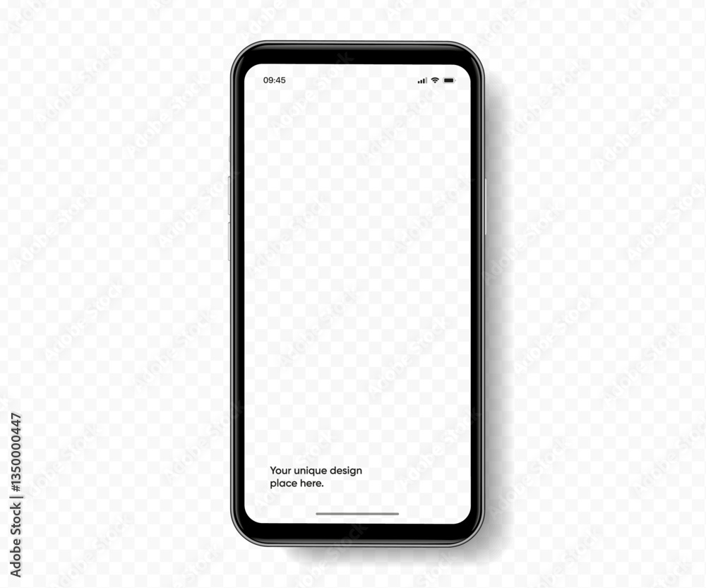 Aufkleber Realistic smartphone mockup. Mobile phone vector with isolated on white background. Device front view. 3D mobile phone with shadow. Realistic, high quality smart phone mockup for ui ux presentation.