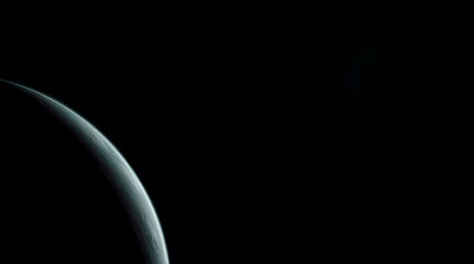 Celestial Dawn: Witness a mesmerizing glimpse of a distant planet, its atmosphere subtly illuminated against the inky blackness of space, symbolizing the boundless wonders of the universe.
