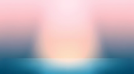 Obraz premium Sunrise over the horizon: A stunning visual of a sunrise, with soft hues of pink and blue blending seamlessly, casting a gentle light over the horizon. 