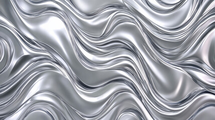 Obraz premium Set abstract vector banners with smooth shiny silver waves