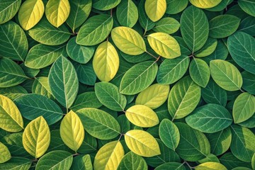 Obraz premium Diverse Greenery Showcases Vibrant Leaves in Natural Arrangement Generative AI