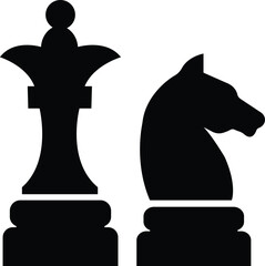 Chess icon in flat set. isolated on transparent background