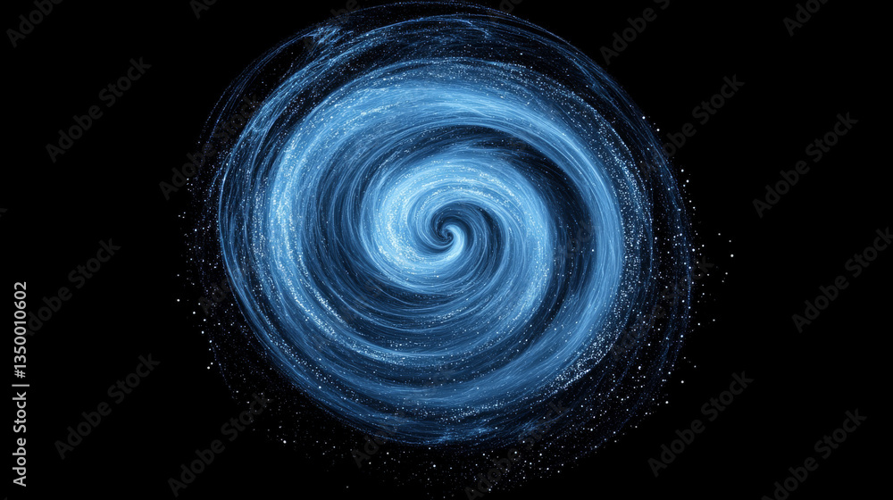 Aufkleber circle and wave blue wind effect with particles. realistic 3d vector illustration set of abstract cu