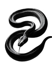 Obraz premium Venomous Black Snake in Urban Wildlife: A Captivating Glimpse of Reptilian Biodiversity and Nature Photography