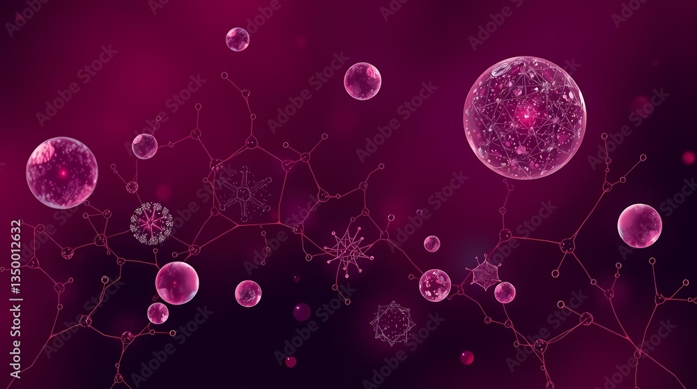 Poster abstract microscopic world: delve into an unseen, fascinating world with this abstract representatio