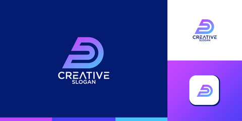 Letter d logo initial design template
