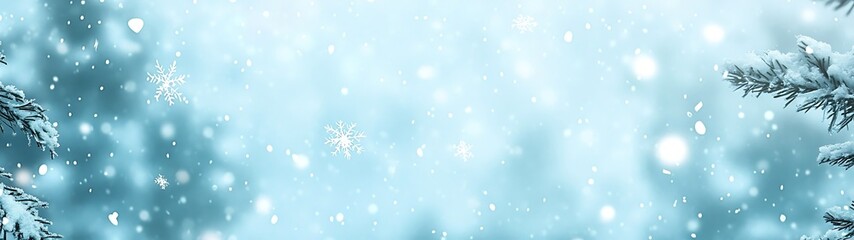 Snowy Winter Forest Scene.