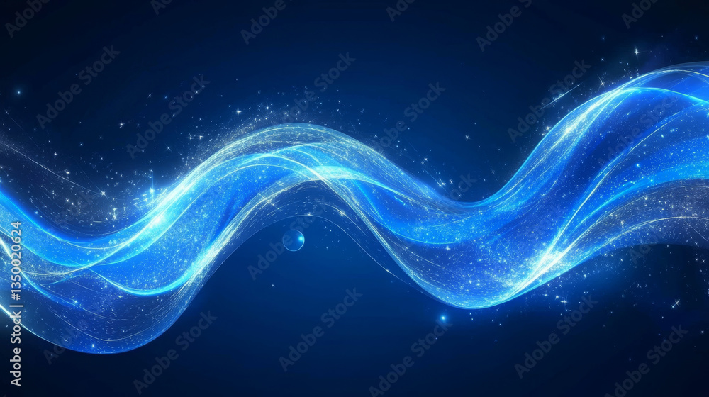 Aufkleber blue light waved neon elements with swoosh effect. realistic vector illustration set of magic glowin