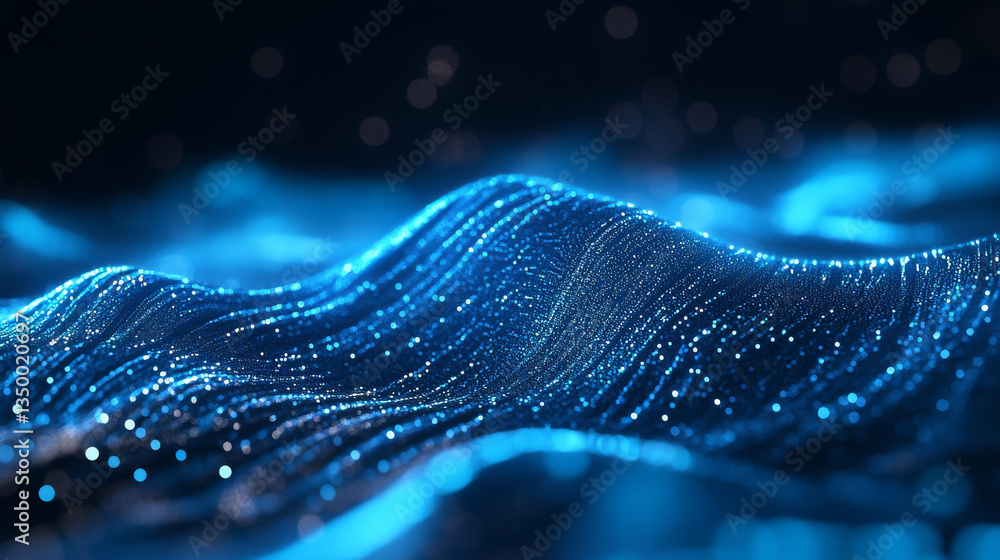 Poster blue light waved neon elements with swoosh effect. realistic vector illustration set of magic glowin