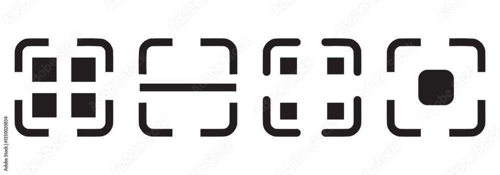Poster qr-code set icons. flat style. vector icons.