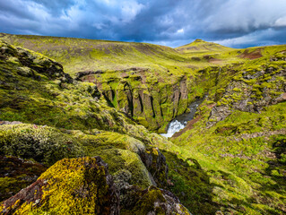 Skogafoss waterfall and the hike of 20 waterfalls, Iceland