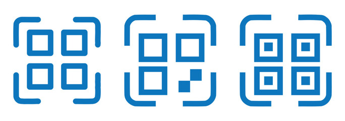 scan qr code icon scanning code sign. Simple digital scanning qr code label, vector illustration