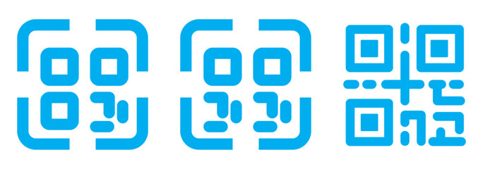 scan qr code icon scanning code sign. Simple digital scanning qr code label, vector illustration