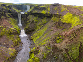 Skogafoss waterfall and the hike of 20 waterfalls, Iceland