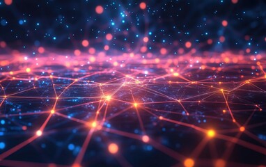 A bright Christmas celebration with glowing red space and star-like lights