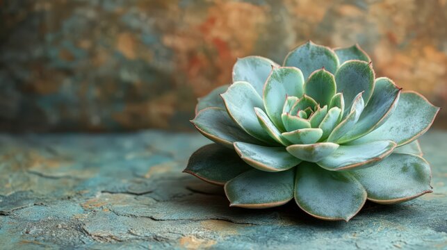 Elegant echeveria succulent displaying harmonious symmetry and serene beauty