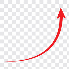 red arrow icon on white background. flat style. arrow icon for your web site design, logo, app, UI. arrow indicated the direction symbol. curved arrow sign.