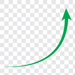 Simple Green Curved Arrow Icon. Green Curved Arrow Graphic for Navigation and Interface Designs. Vector Green Curved Arrow Icon Isolated On White Background.