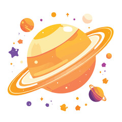 Vector illustration of the planet Saturn for animation and motion graphics