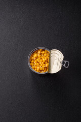 Sweet yellow canned corn in bowl