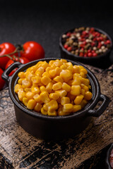 Sweet yellow canned corn in bowl