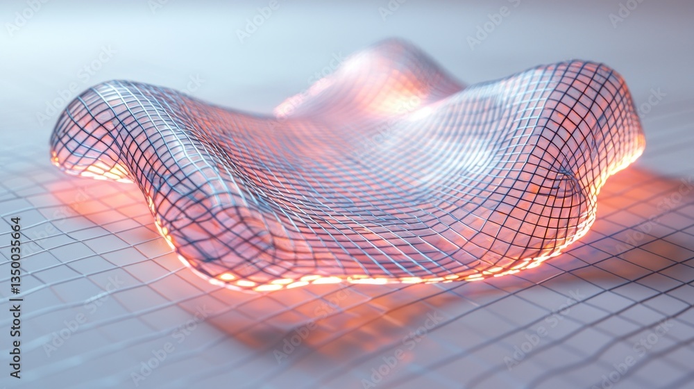 Aufkleber abstract glowing grid form on grid surface