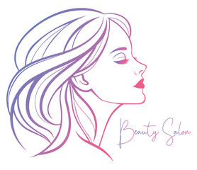 Elegant Beauty Salon Logo, Minimalist Line Art of a Woman’s Face