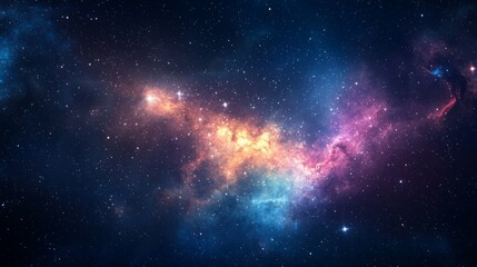 Stunning Cosmic Nebula with Bright Colors and Twinkling Stars