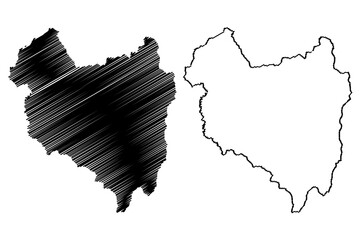 Covasna County (Administrative divisions of Romania, Centru development region) map vector illustration, scribble sketch Covasna map