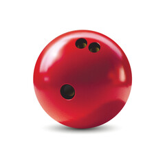 Red Bowling Ball vector realistic illustration