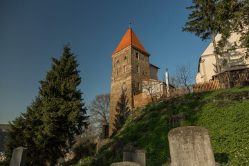 Sighisoara in Romania. Old Ropemakers Tower in Sighisoara town in Romania
