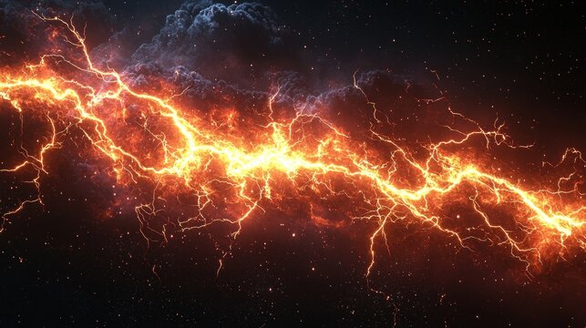 Powerful, fiery electrical discharge