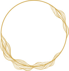 Gold Line Wave Circle Border