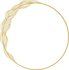 Gold Line Wave Circle Border