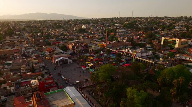 Sunset View of Tultepec Mexico - Aerial