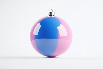 Fototapeta premium Vibrant pink and blue Christmas ornament